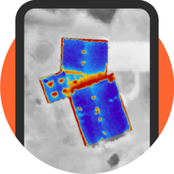 Thermal heat loss image of a home/building
